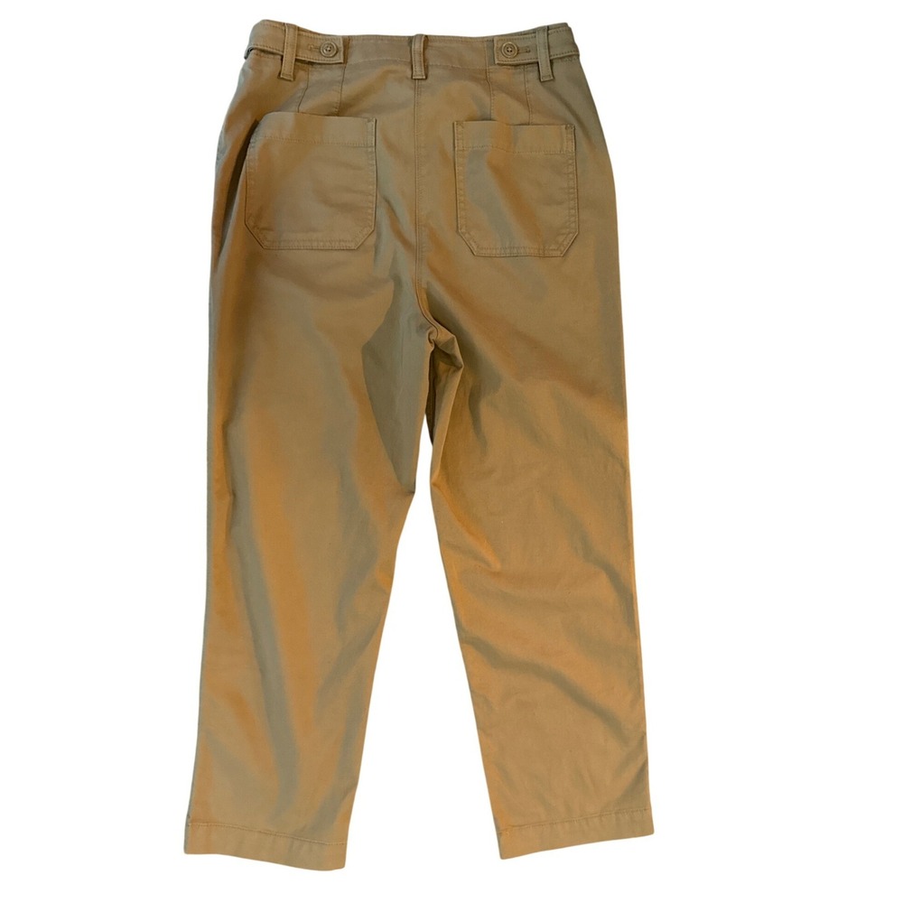 Talbots Retro Utility High Waist‎ Patch Pocket Crop Pants Size 6 Tan Khaki Chino - Picture 2 of 9